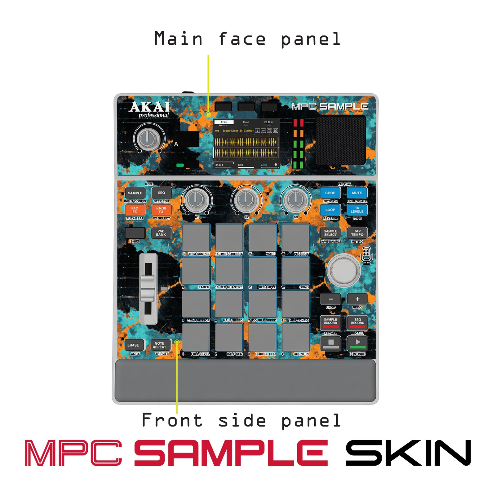 Akai MPC Sample Skin / Rusted Aqua Texture