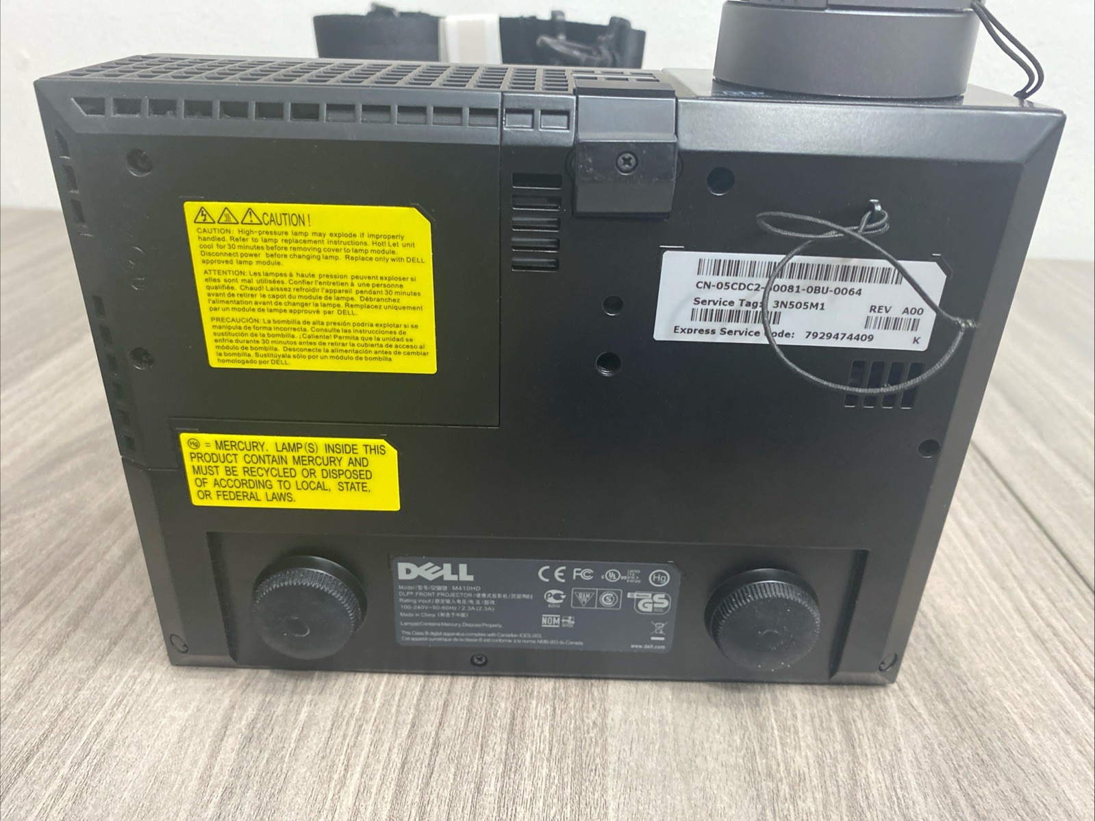 Dell Professional Portable Compact Projector W/Cables & Case M410HD Tested ✅