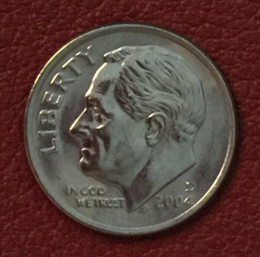 2004 D  Roosevelt Dime, very nice, actual coin - Free shipping.