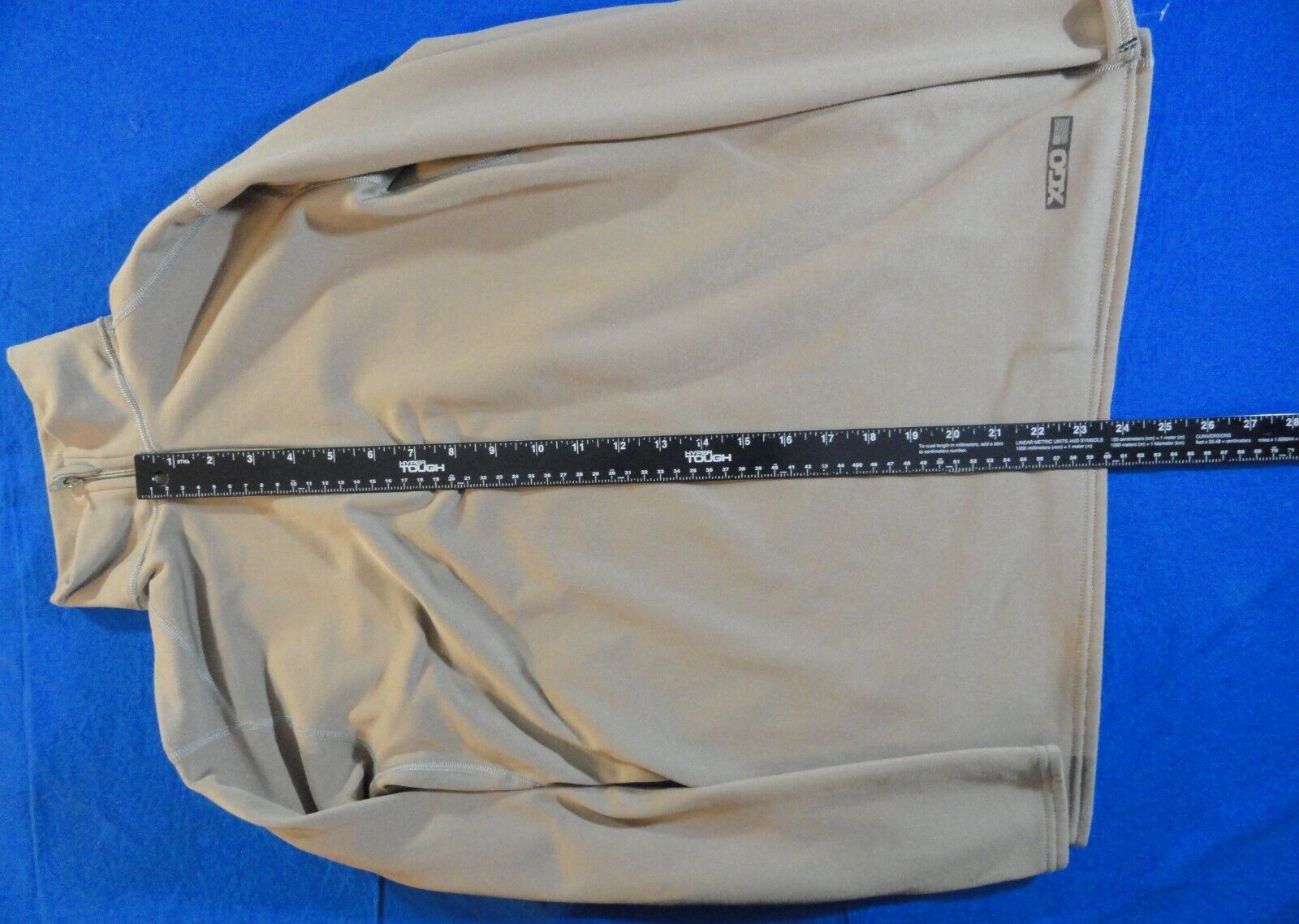 XGO KHAKI TAN QUARTER ZIP UP PULL OVER BASE LAYER LEVEL 2 SHIRT SMALL