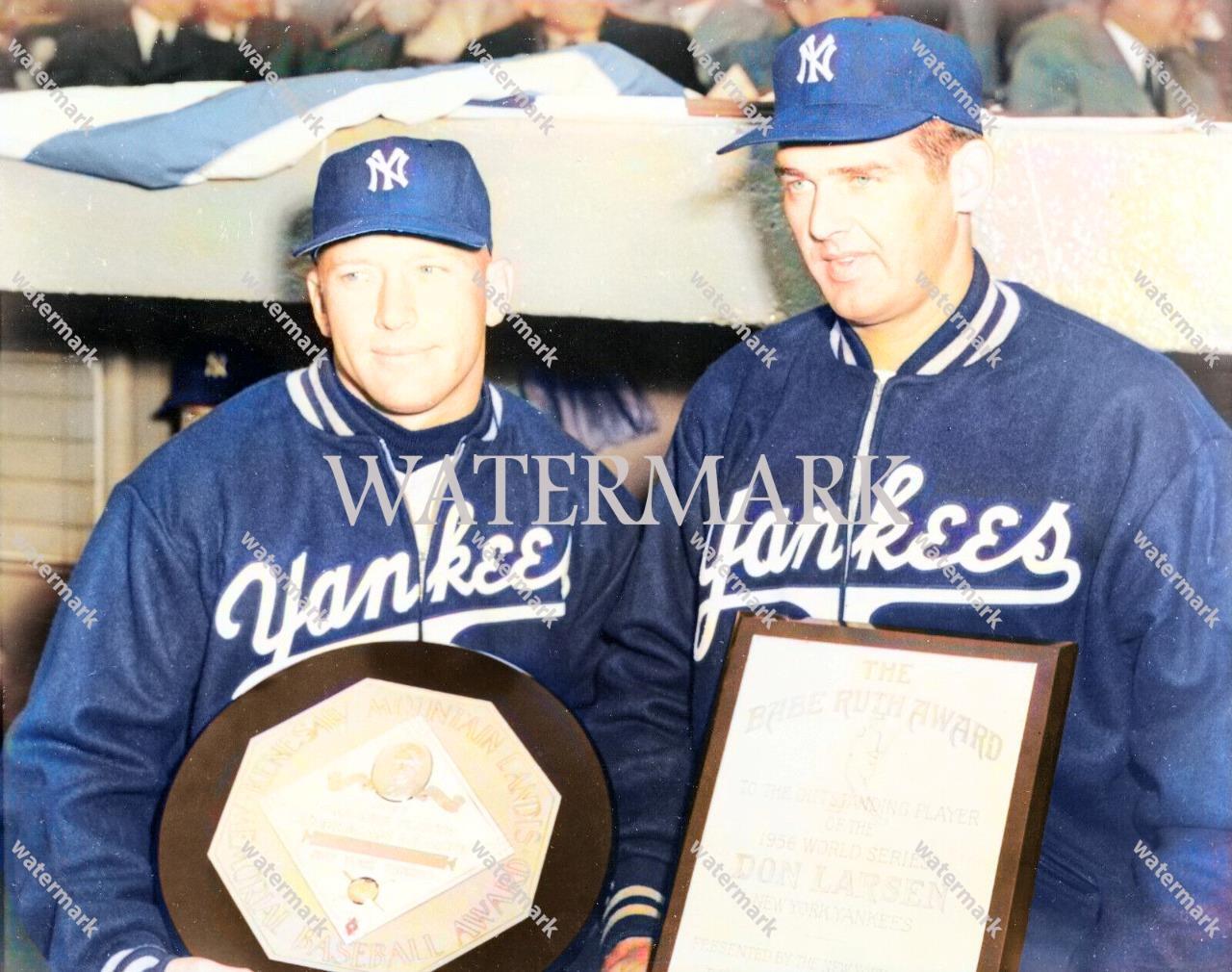 GR891 Mickey Mantle - Don Larsen NY Yankees Braves 8x10 16x20 Colorized Photo