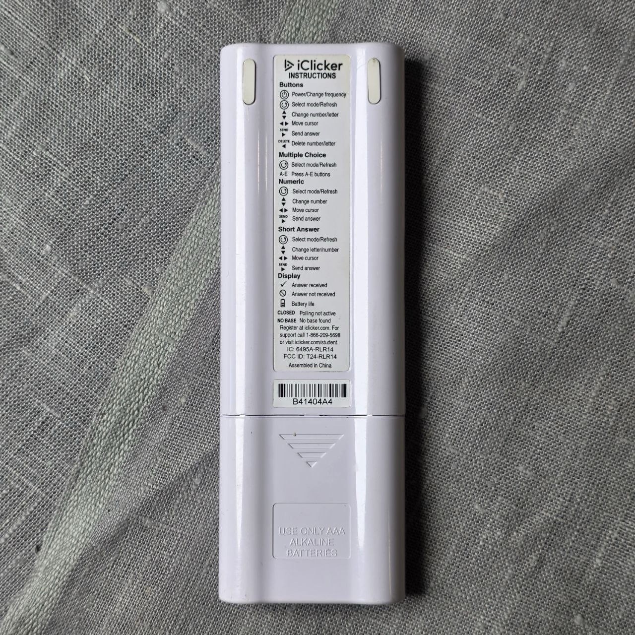 iClicker 2 Remote Student Response System Classroom Polling White