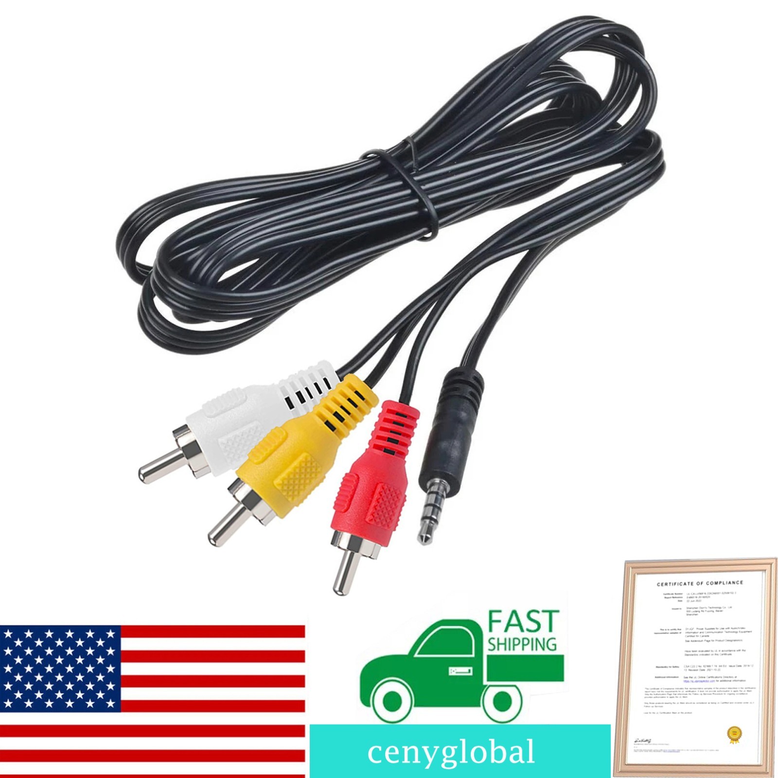 A/V Cable Audio Cord For Sony Handycam CCD-TRV608 Camcorder Camera Video Hi8 AV