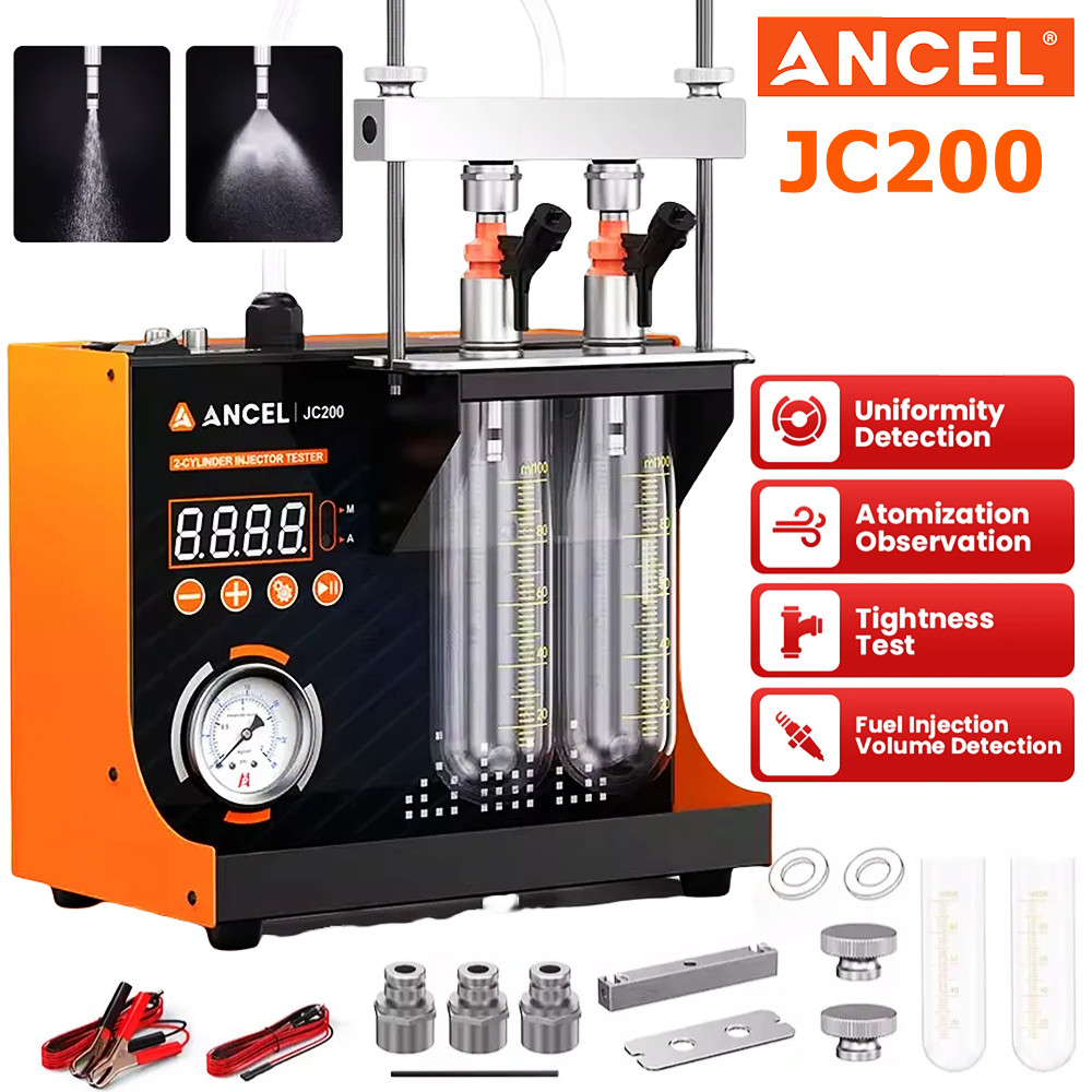 Car Motorcycle Fuel Injector Tester Uniformity Volume Tightness Test ANCEL JC200