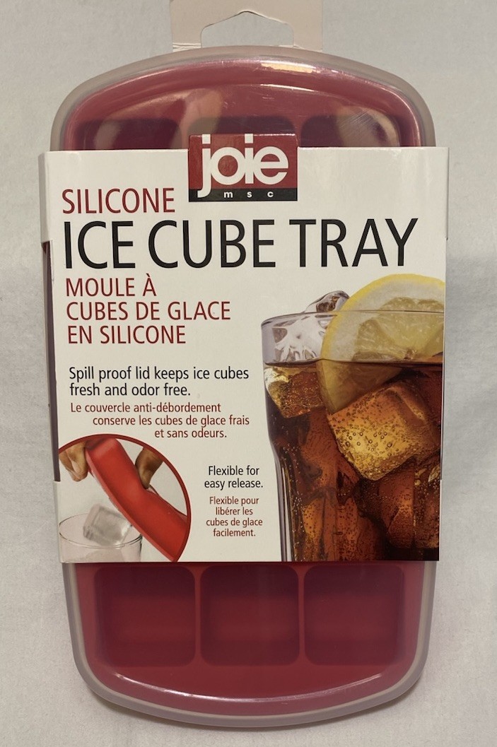 Joie Ice Cube Tray Covered-Stackable No-Spill Removable Lid 15 Cubes RED NEW