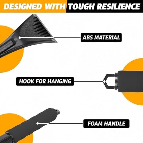 2 Pack Windshield Ice Scraper for Car Window Snow Frost Removal Foam Handle