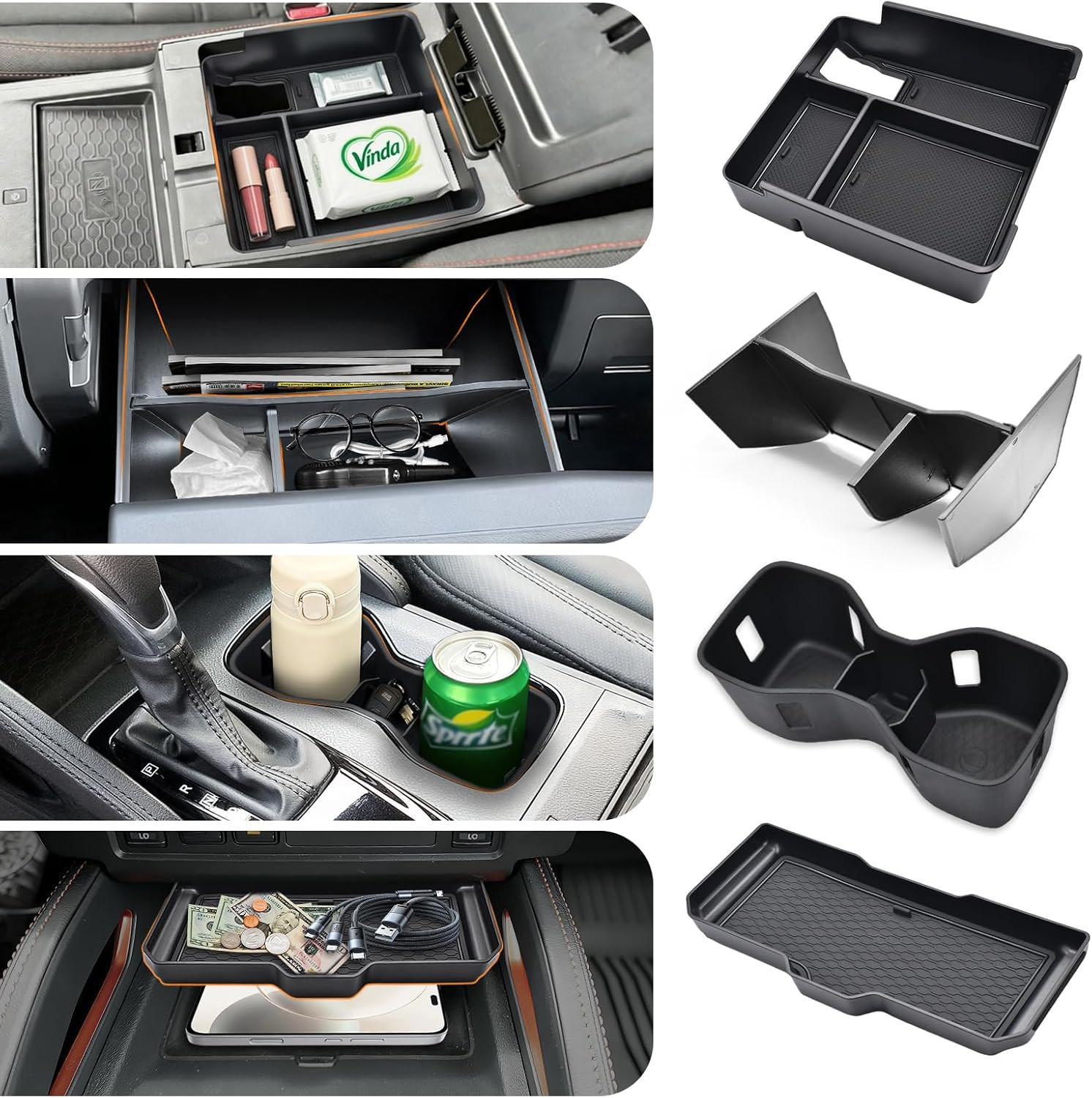 4 Set Organizer for Nissan Frontier 2022-2026 (S/Sv/Pro-X/Pro-4X/Sl) | Center Co