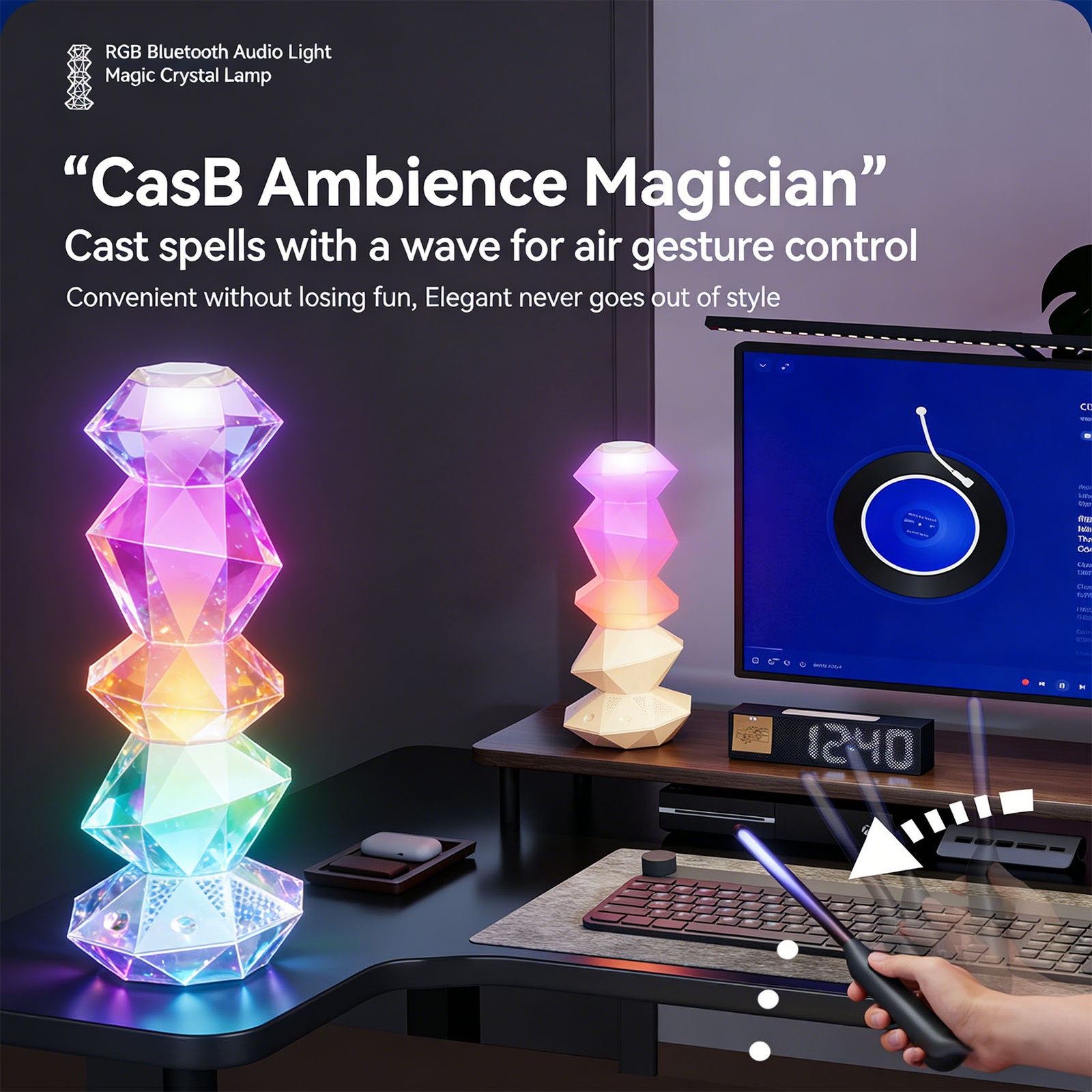 4-360 Degree Rotating Bluetooth Speaker Night Light For Home Decor