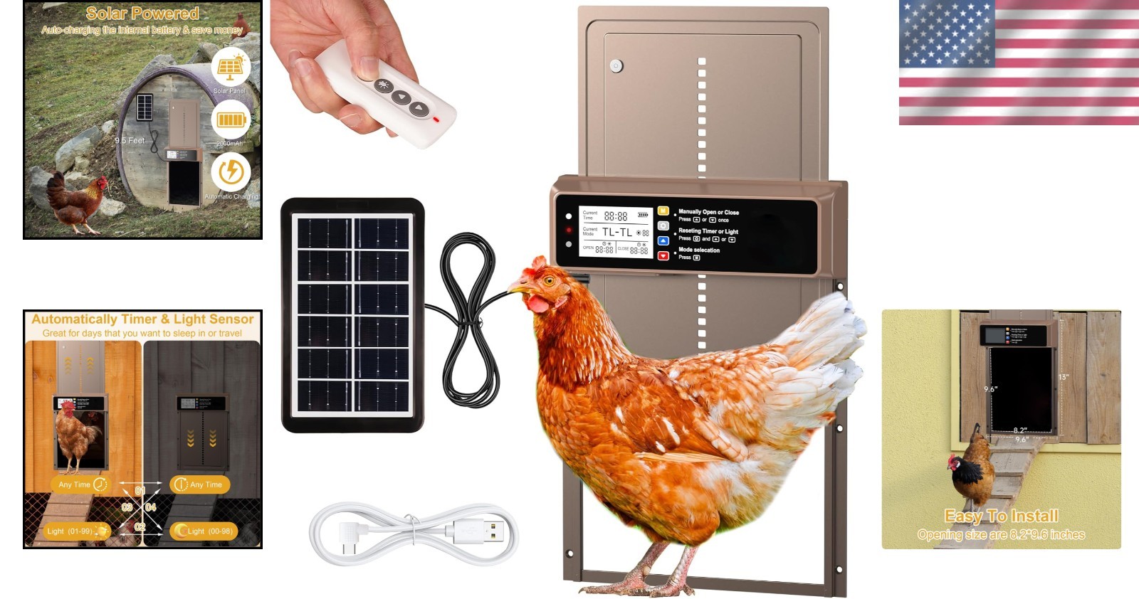 Solar-Powered Automatic Chicken Coop Door with Timer