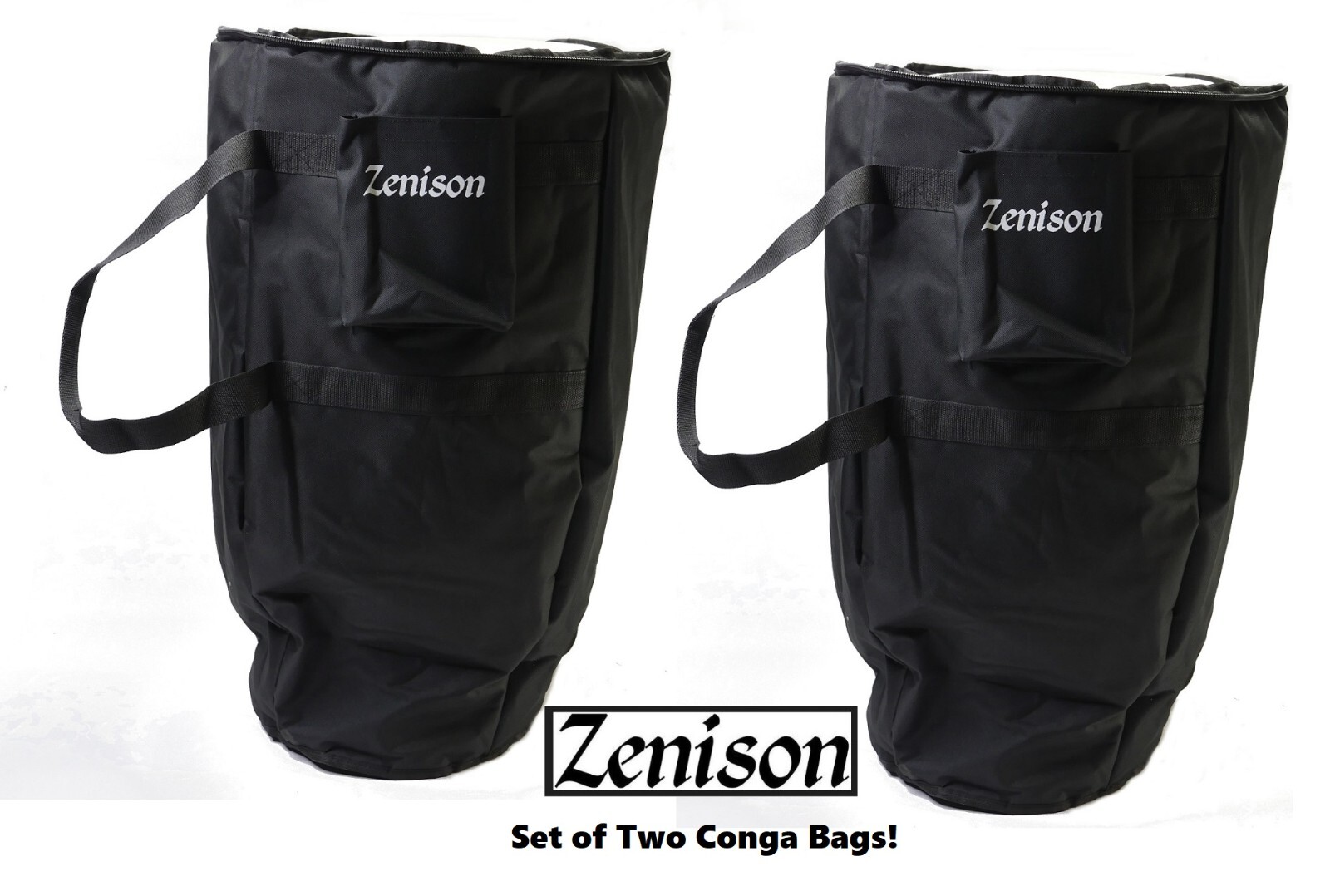 Set of 2 (13.5" & 12") Deluxe Thick Padded CONGA Drum Gig Bags Travel Case Plush