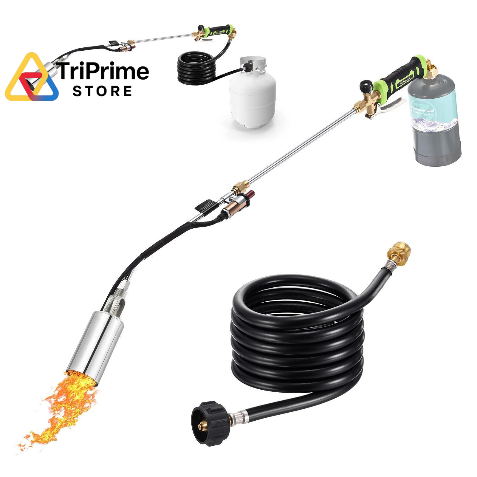 WorkBless Weed Torch, Propane Torch Burner with 10 ft Hose, Black