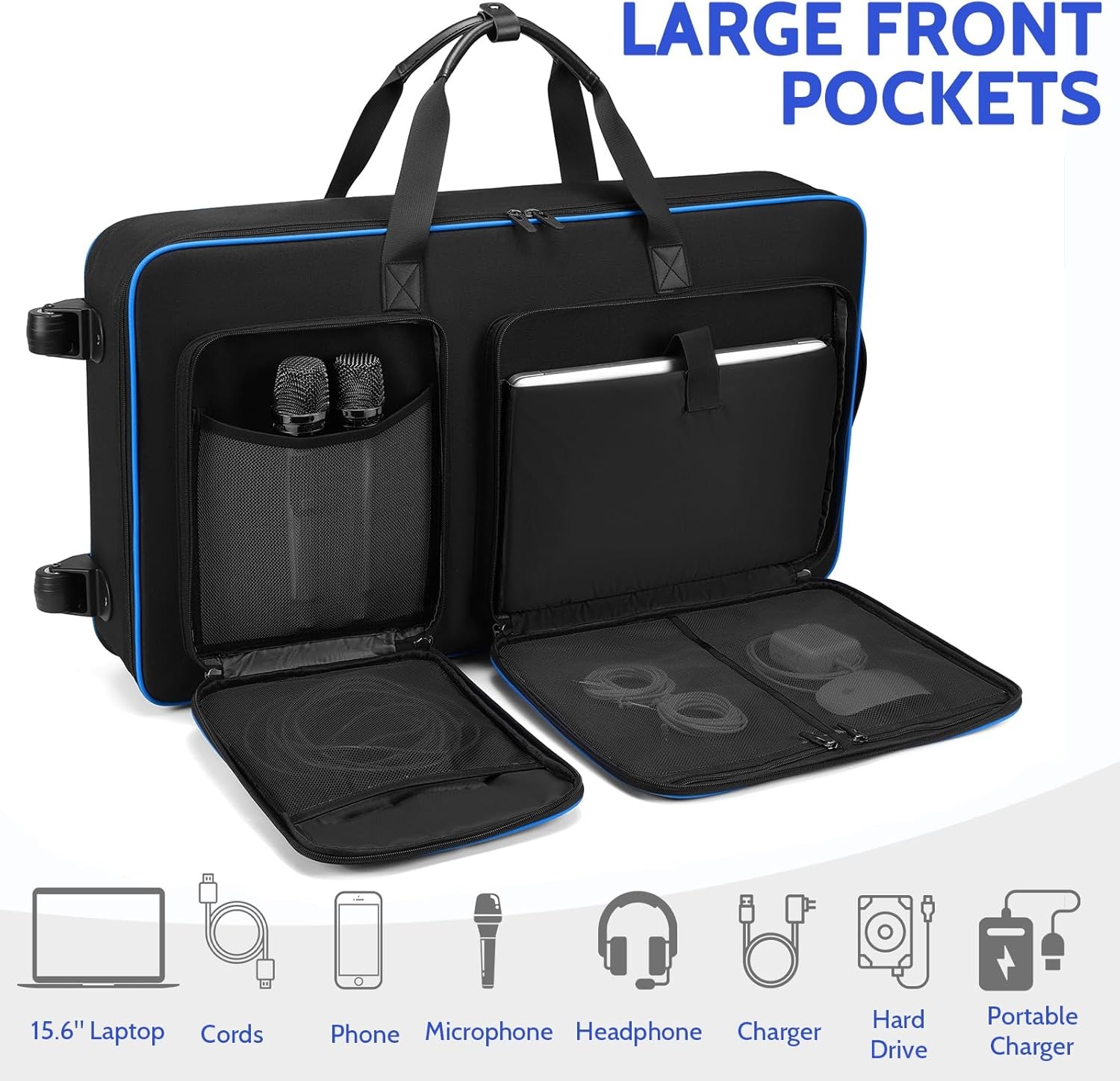 DJ Controller Case with Wheels Compatible with DDJ FLX10 /1000 /FLX6 /REV7 /REV5