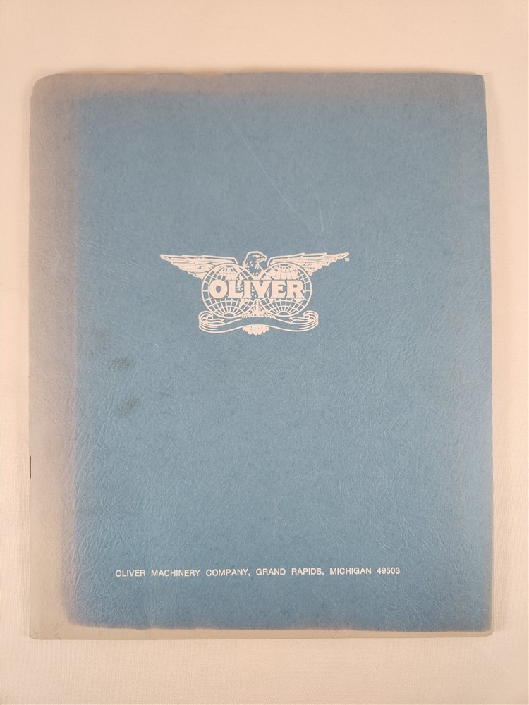 Oliver Machinery Company 876/6 Nonferrous Precision Plate Saw System Blueprints
