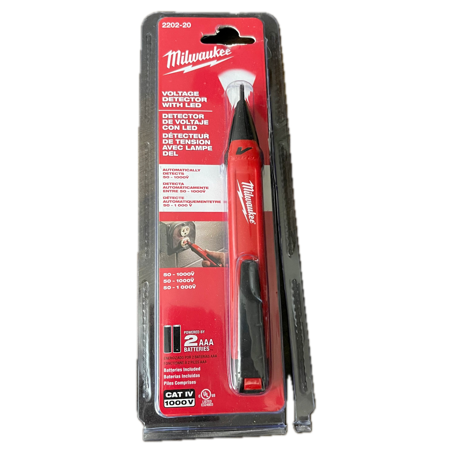 Milwaukee Tool 2202-20, Voltage Detector LED Pocket Clip 50-1000V NEW OPEN BOX