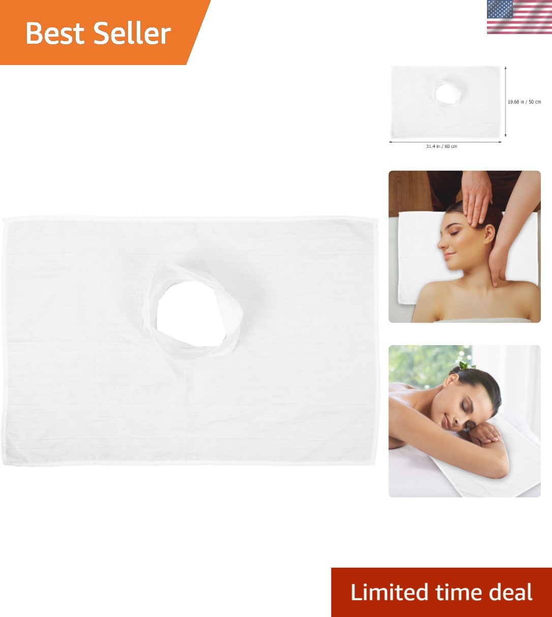Disposable Hygienic Satin Cloth Spa Bed Cover 31.5x19.7 for Client Comfort