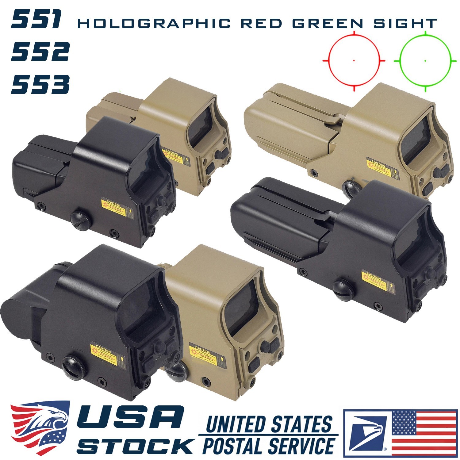 551 552 553 Holographic Red Green Dot Reflex Sight Scope Tactical Hunting 20mm