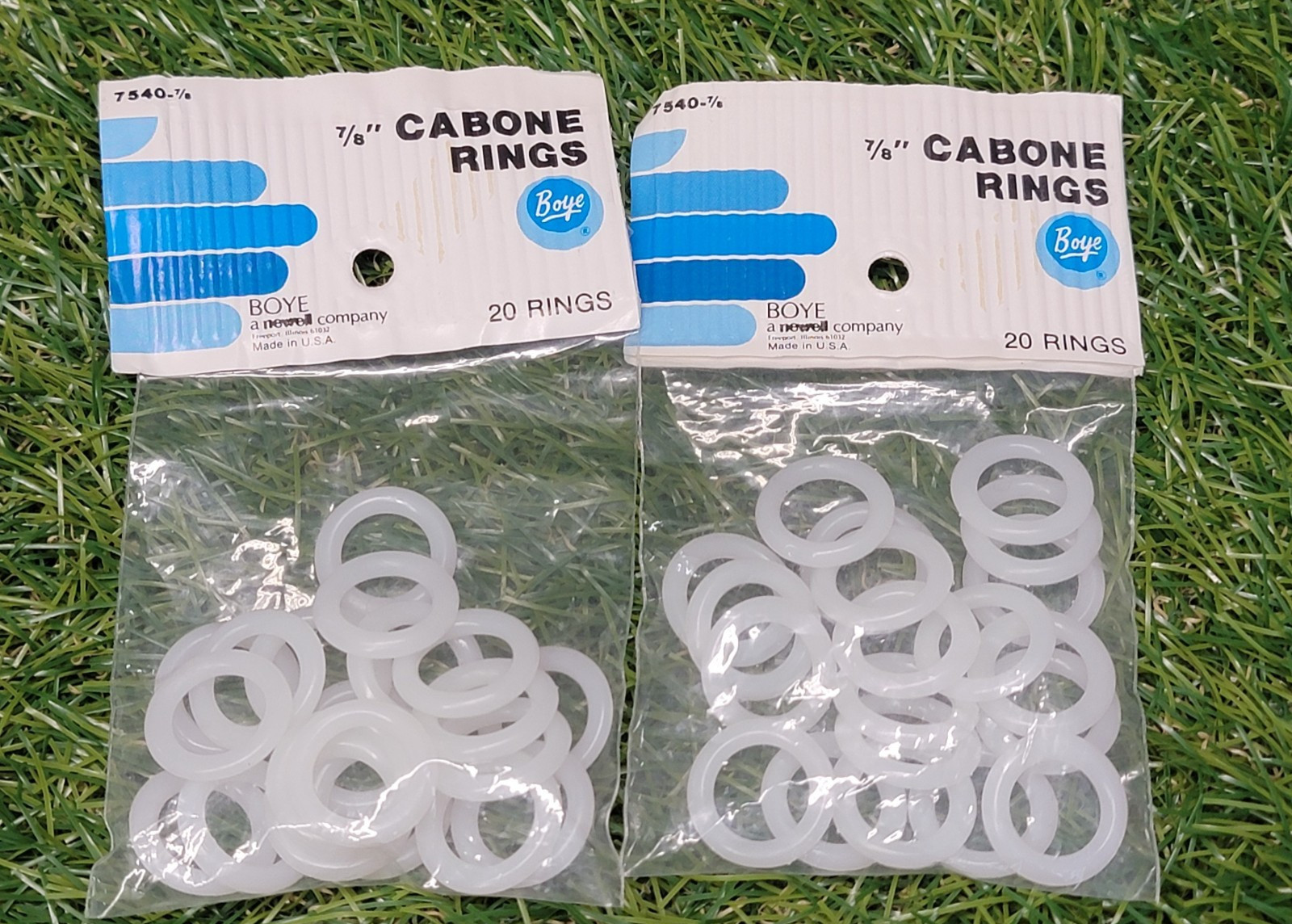 Vtg Boye Cabone Rings 7/8" 7540-7/8 - 20 Rings Per Pkg -Lot Of 2 NEW Made In USA