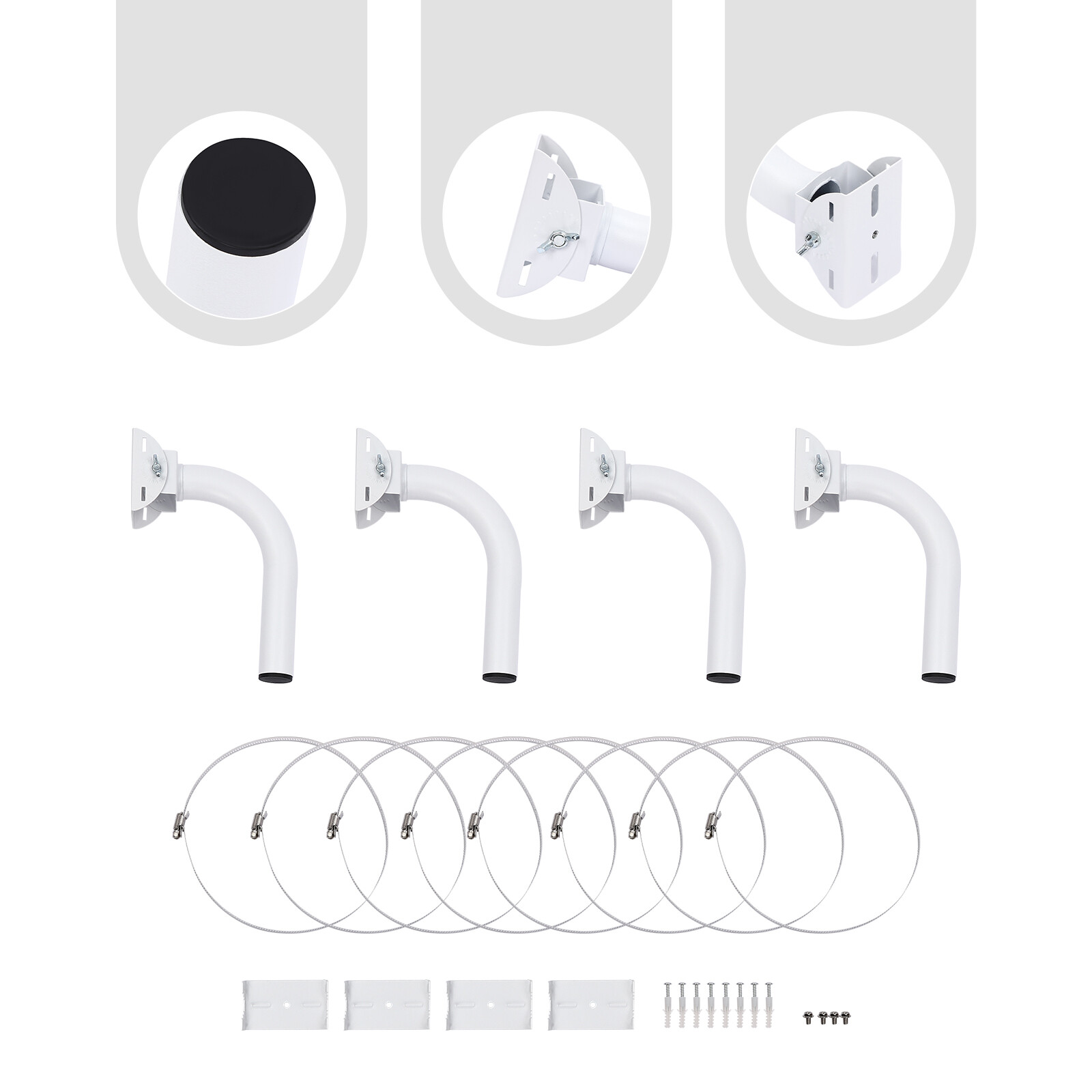 4-Pcs Universal Wireless Bridge Bracket Mount for Outdoor Client Bridge CPE-25cm