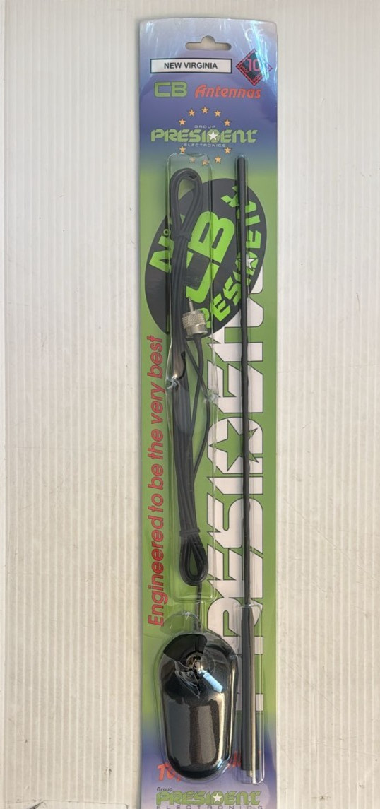 President Virginia 1/4 Wave 120 Watt PEP Magnetic Base lowprofile CB Antenna New
