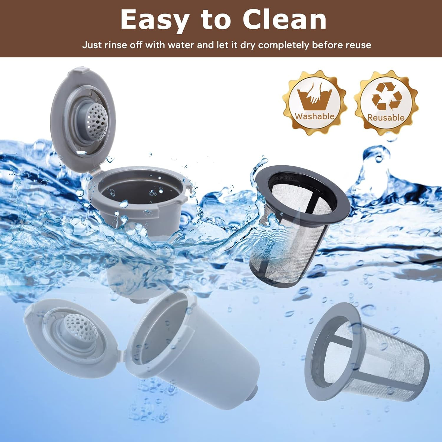 Cuisinart Coffee Maker Reusable Filter Cup Replacement Parts - 2 Pack