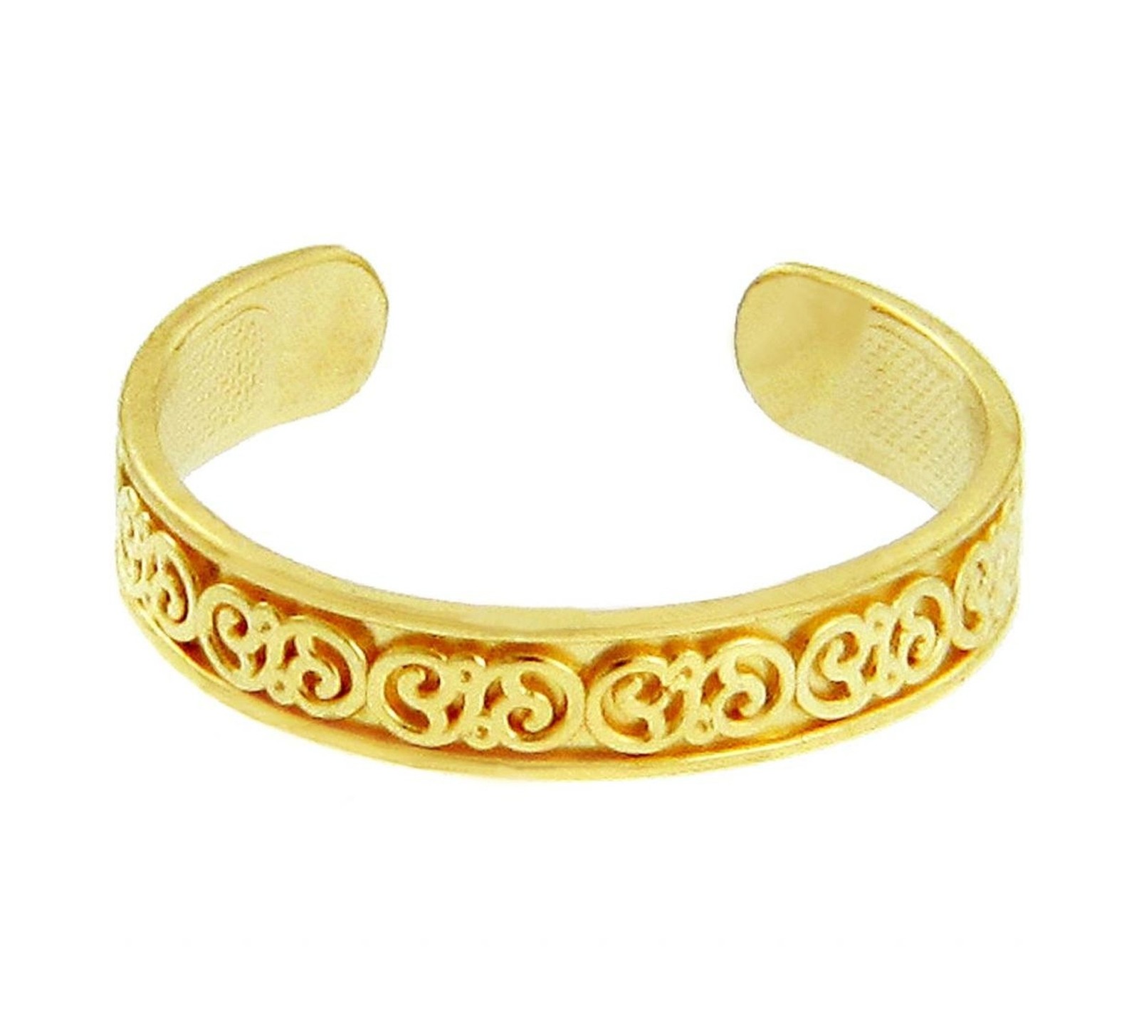 Fancy Floral Yellow Gold Toe Ring (10K Gold)