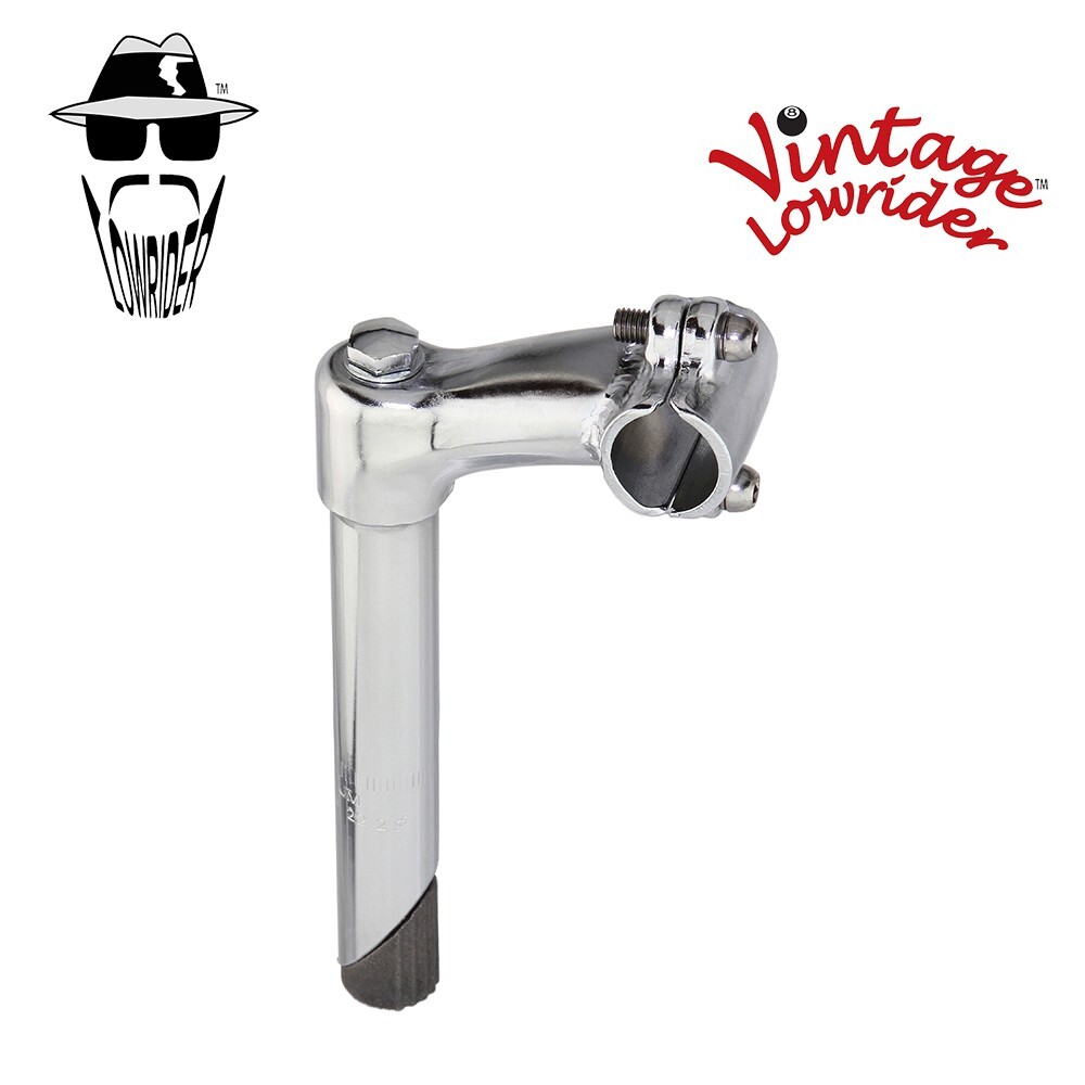 VINTAGE LOWRIDER STEEL STEM (SIZE 22.2MM) W/ 2 BOLT KP-3 IN CHROME.