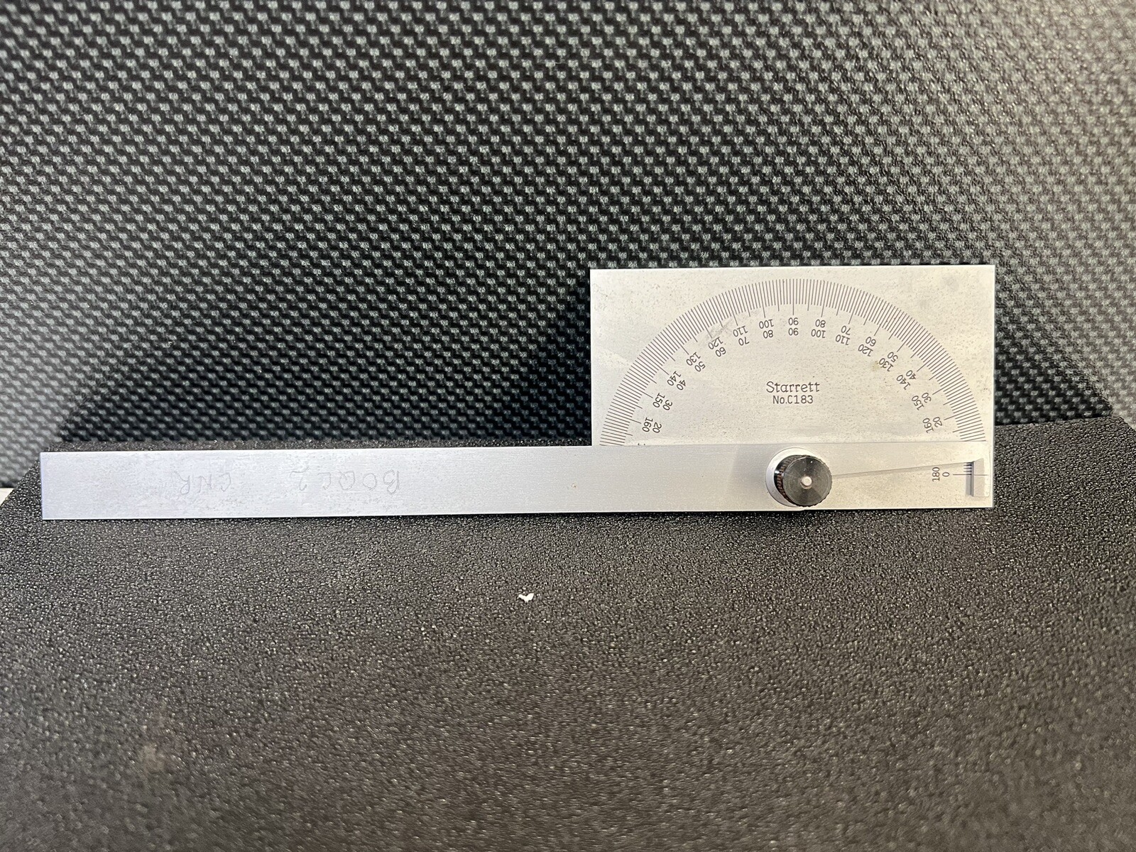 Starrett C183 Steel Protractor,Rectangular,6 In