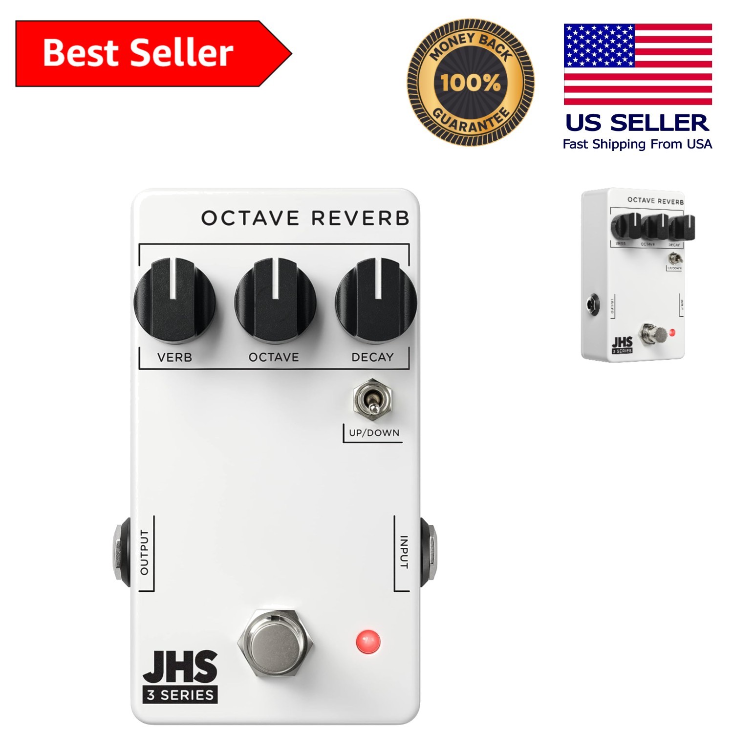 JHS 3 Series Octave Reverb – Classic Brian Eno Inspired, Perfect for Guitarists