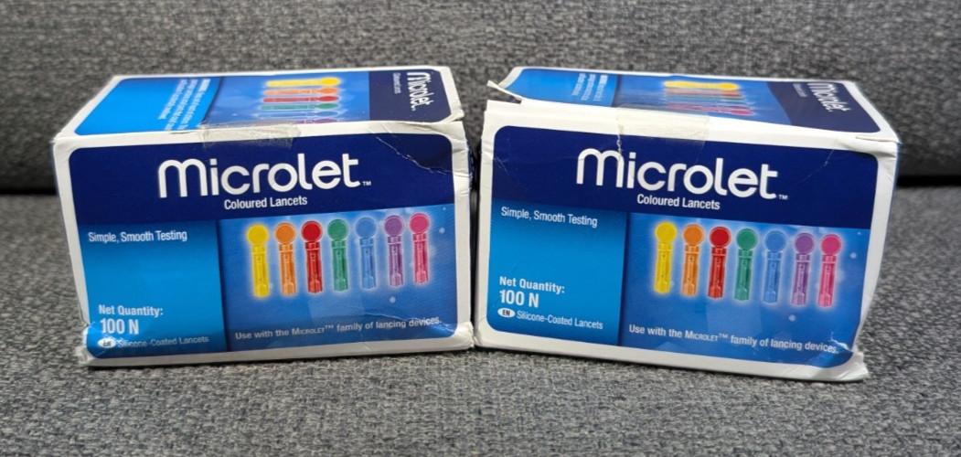 Bayer Contour Microlet 200 Lancets 2 Box of 100 Exp September 9/2029