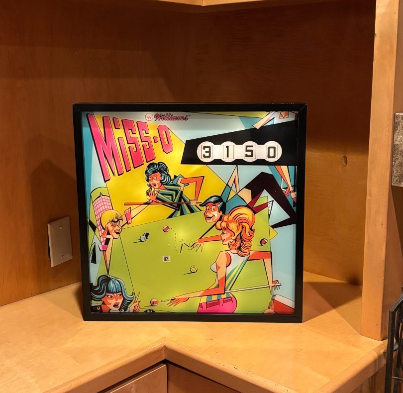 Williams "Miss-O"  1969 - Pinball Wall Art  LED Backglass Arcade Decor
