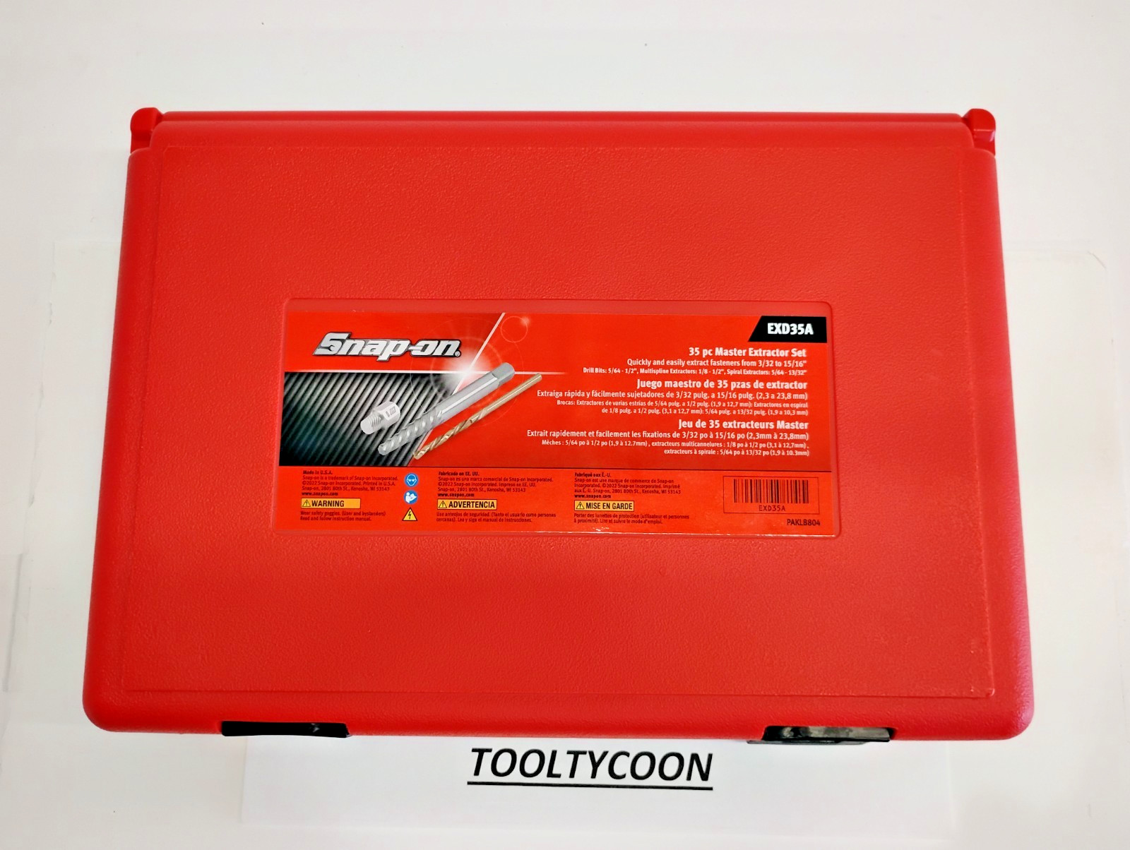 Snap-On Tools USA NEW Extractor Set 3pc W/ Left Hand Dtill Bits EXD35A