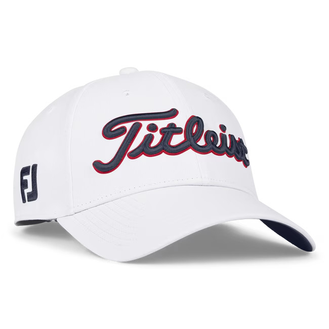 Titleist 2026 Tour Performance Adjustable Hat- White/Navy/Red