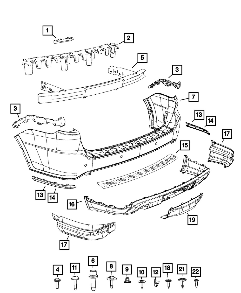 Genuine Mopar Rear Fascia Strip Right 6CH64SZ7AA