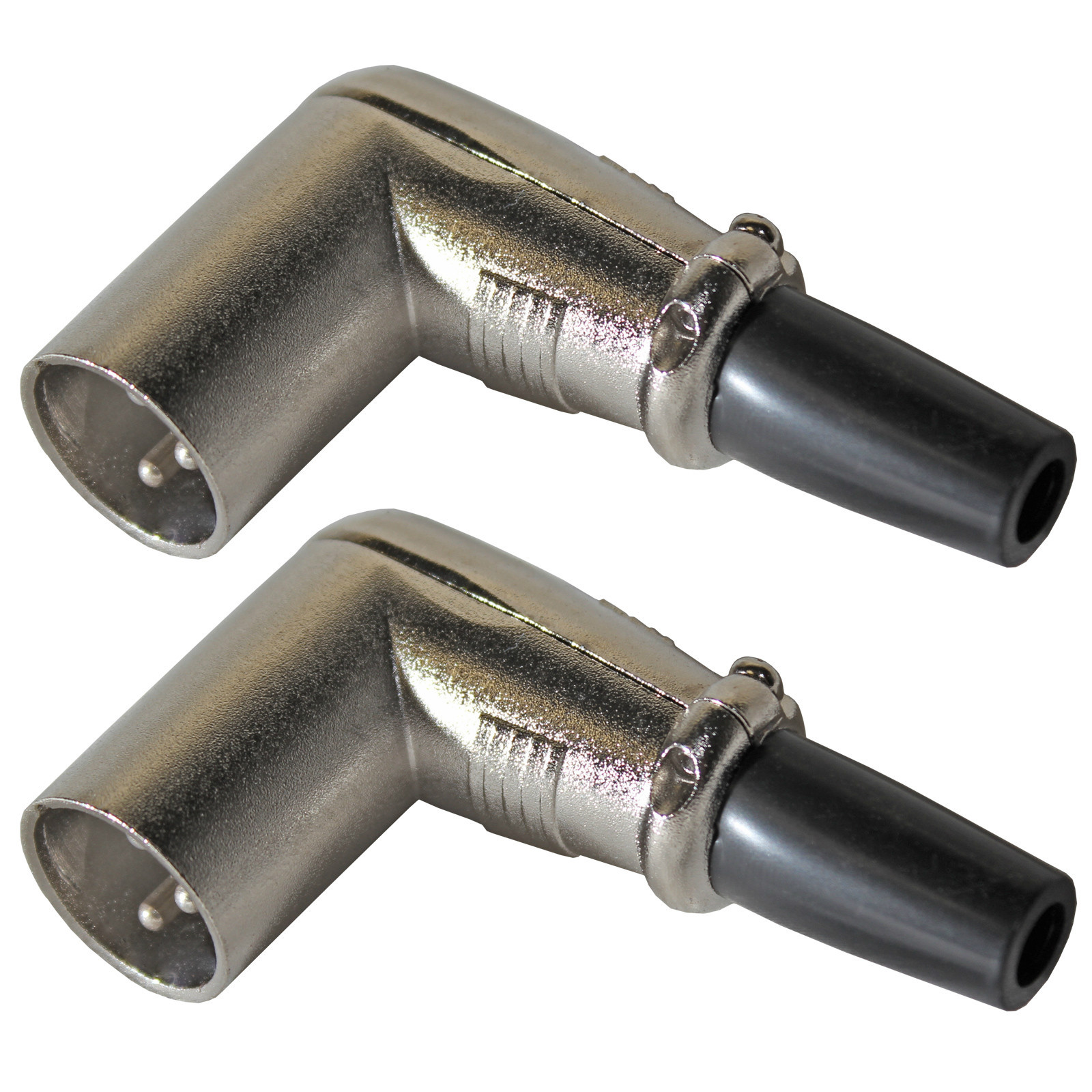 2 MALE mic cable microphone cord Right Angle 90 degree 3 pin XLR connector plug