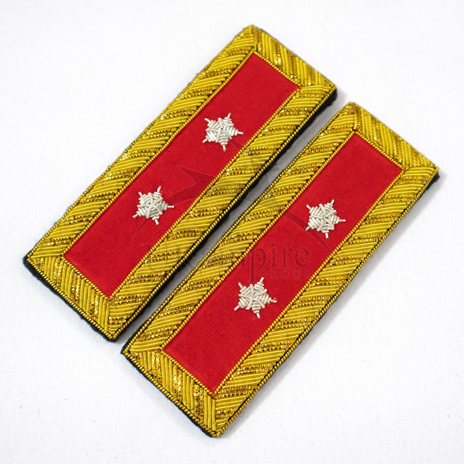 Civil War US Officer Shoulder Boards Major General (Two Star) Artillery Red