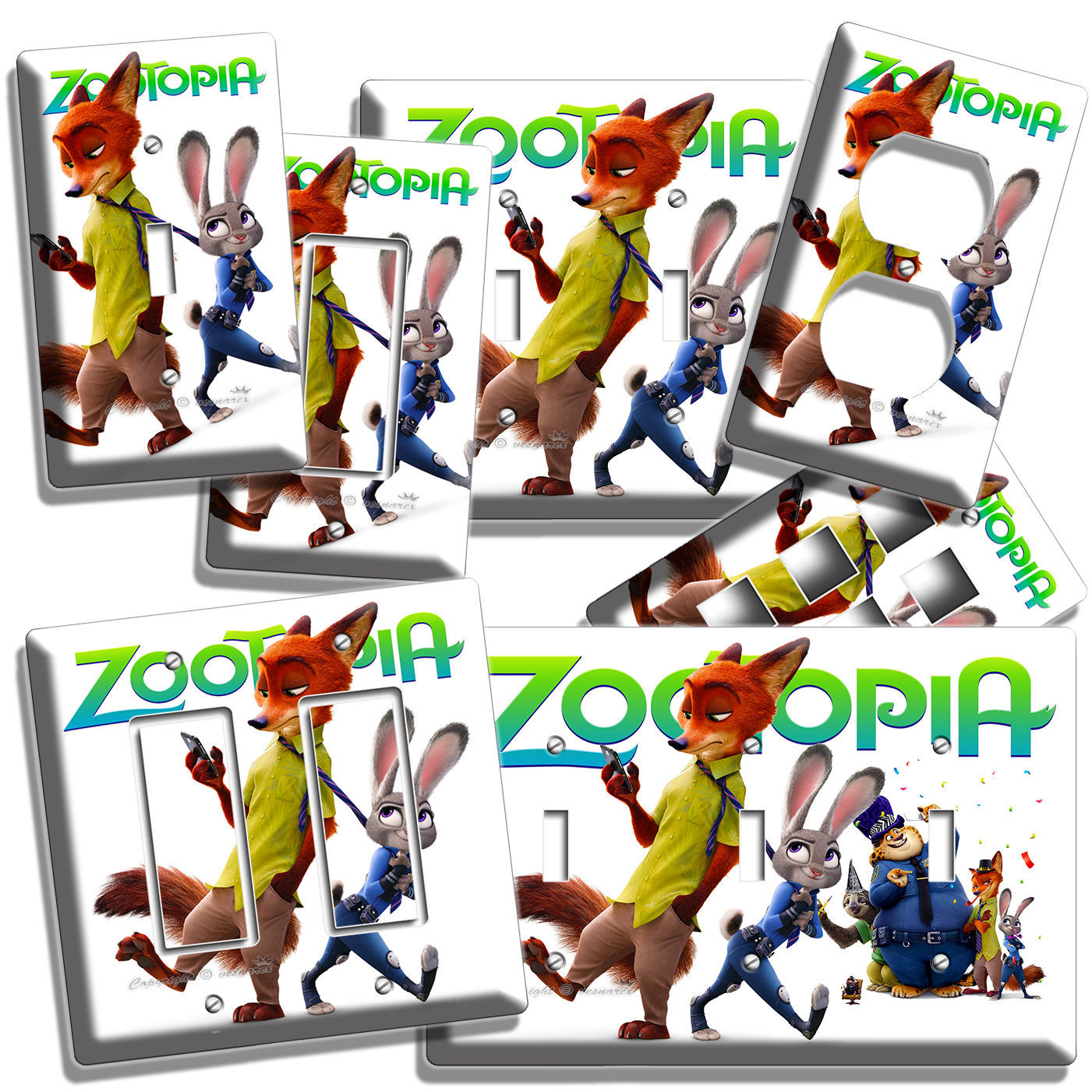 ZOOTOPIA FOX NICK BUNNY JUDY LIGHT SWITCH OUTLET WALL PLATES KIDS ROOM ART DECOR