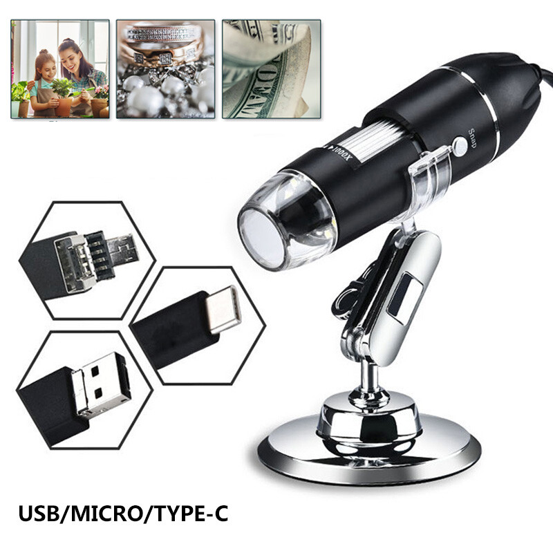 1600X Wire Microscope Camera Magnifier USB Digital for Android Phone Mac Windows