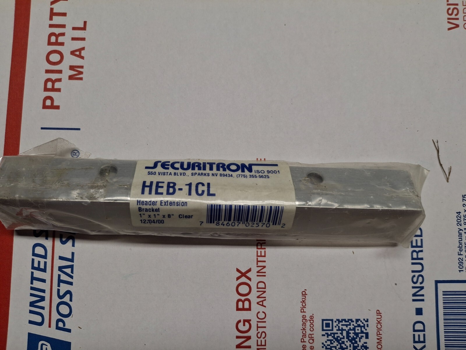 Securitron Assa Abloy Header Extension Bracket  HEB-1CL Clear NEW