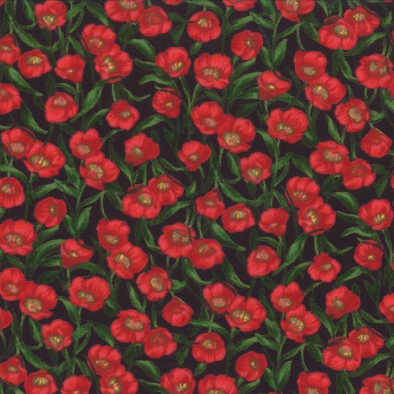 Moda Fabric  1/2 yard   ~ Wildflowers VI  ~ Red # 32816 17  Sentimental Studios
