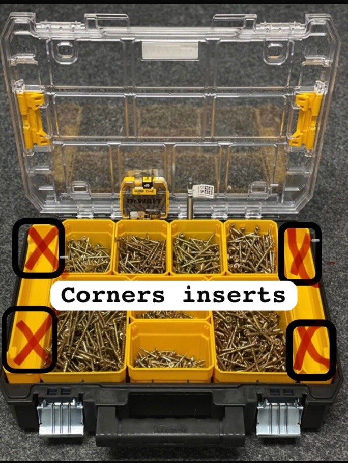 Corner inserts for Dewalt TStak (Case Not Included )       INSERTS ONLY