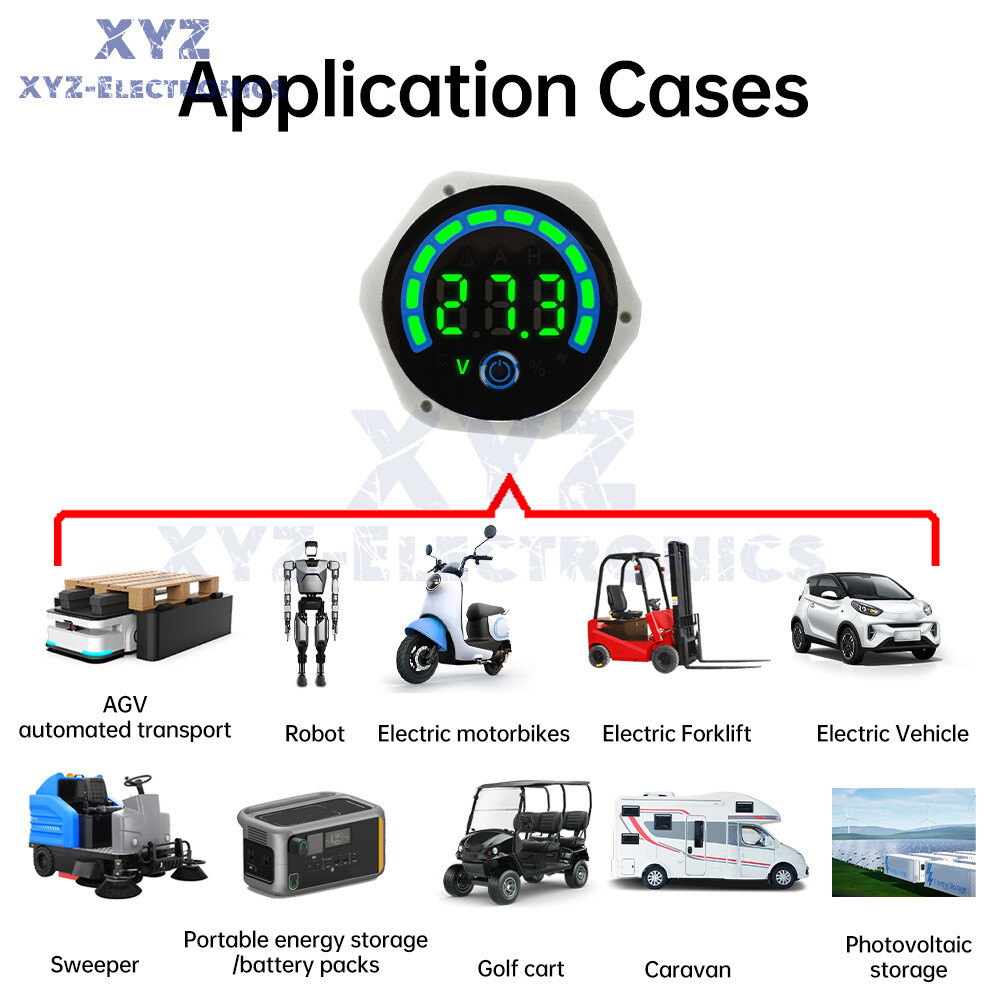 Digital Voltmeter Power Indicator Waterproof DC 8-120V Volt Meter with switch