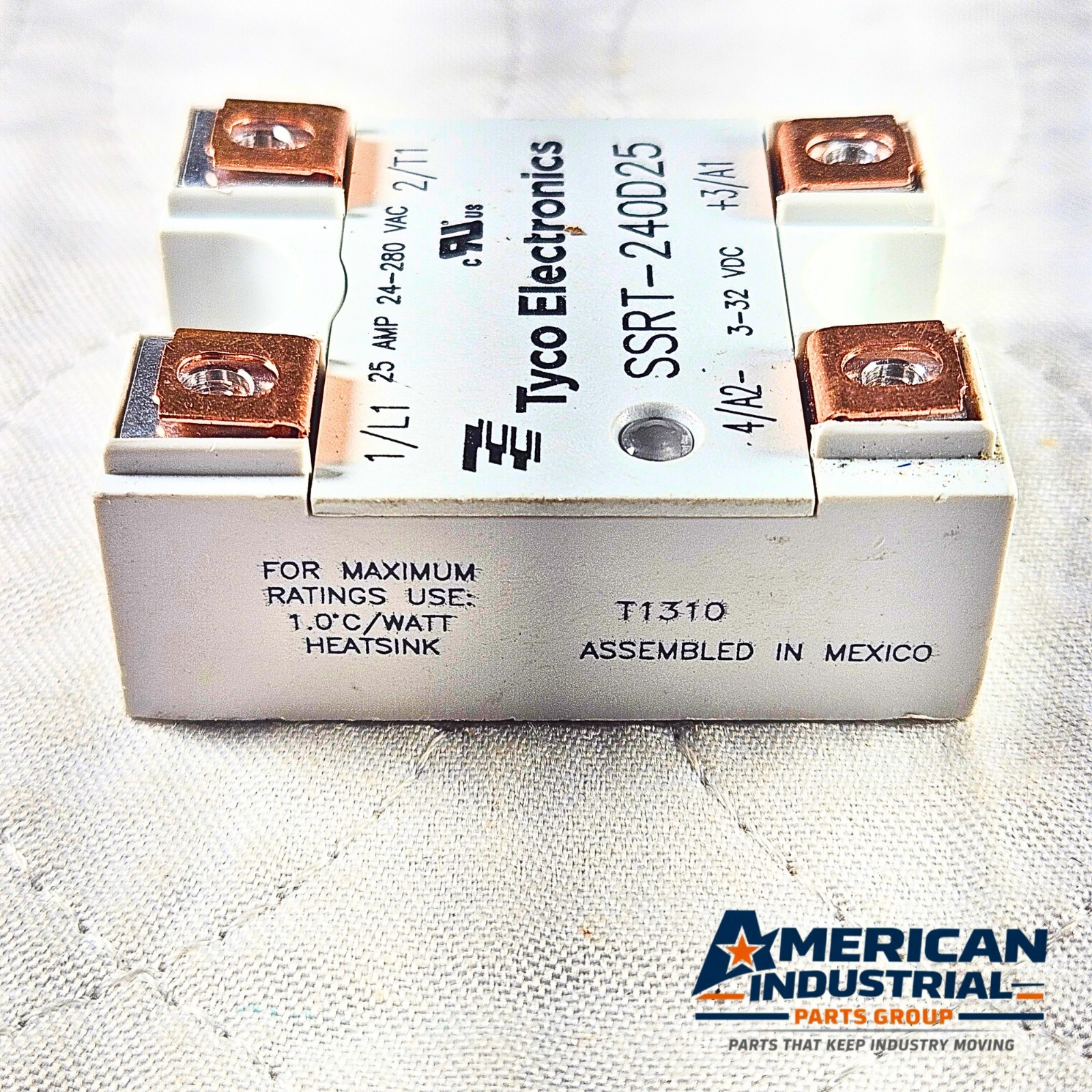 Tyco Electronics SSRT-240D25 Solid State Relay 25A 24-280VAC 3-32VDC – USED