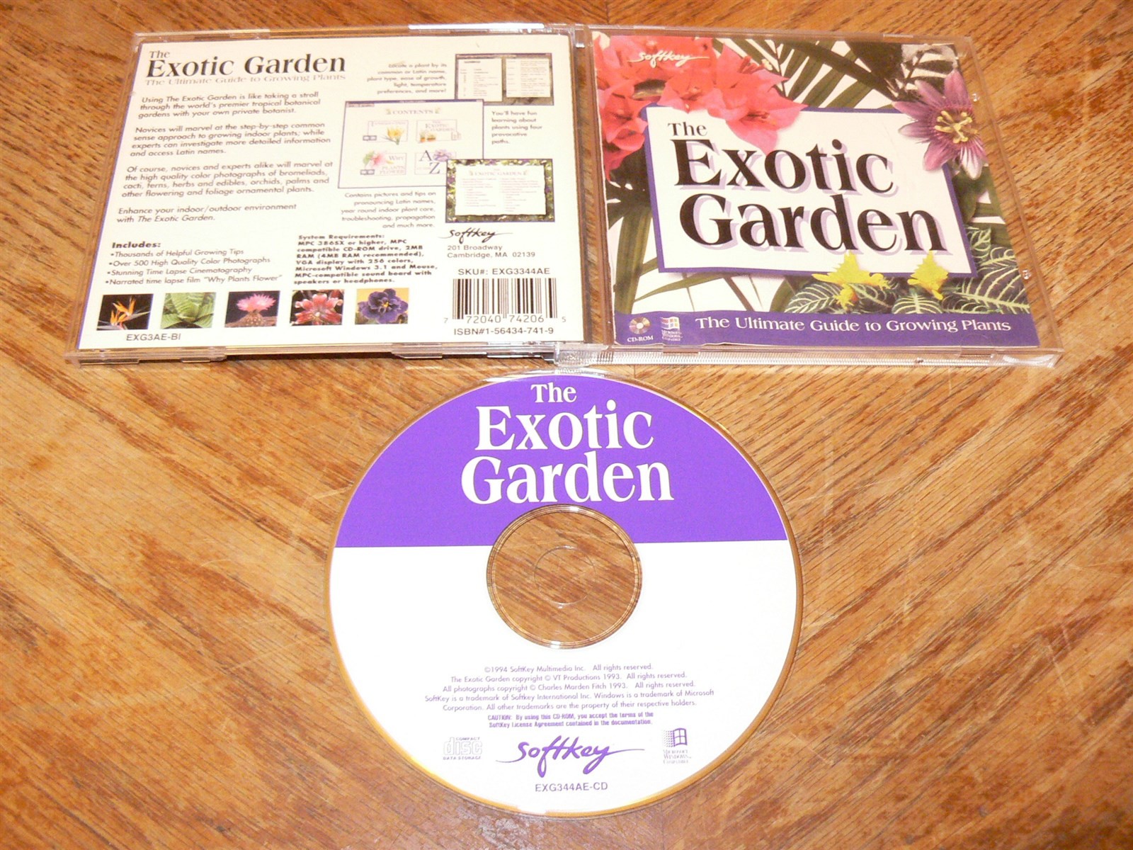 The Exotic Garden The Guide To Growing Plants PC CD-ROM SoftKey 1994 Windows 3.1