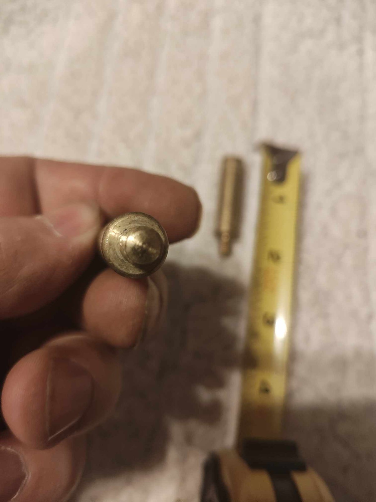 Pair Solid Turned Brass 1 1/2" Tall Finial Lamp Risers - Std. Harp Thread
