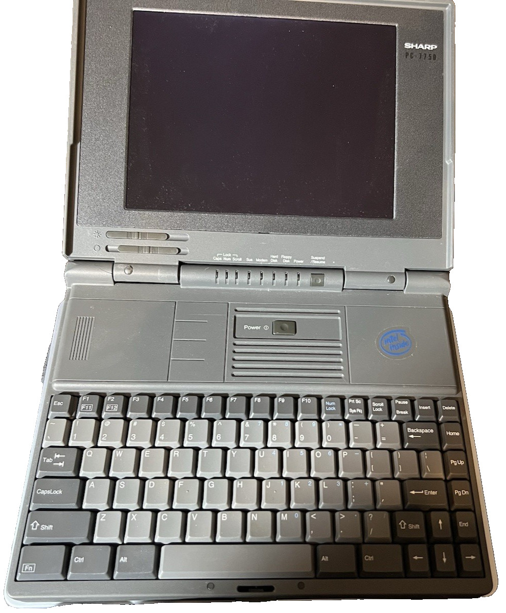 Vintage Sharp Personal Computer PC-7750 Luggable Laptop 9.5" Very Rare Untested