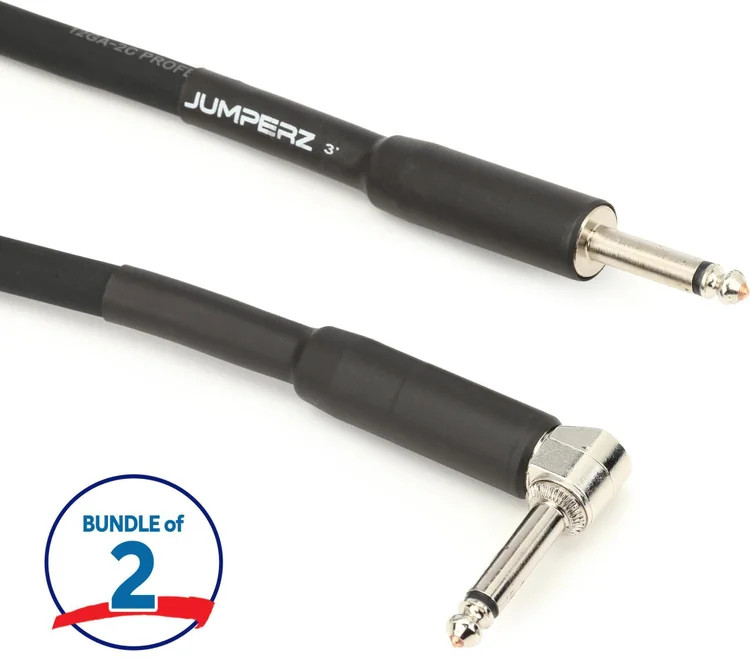 JUMPERZ JZSP122QQ-3RA Guitar Amp Speaker Cable with Right-angle Connector - 3