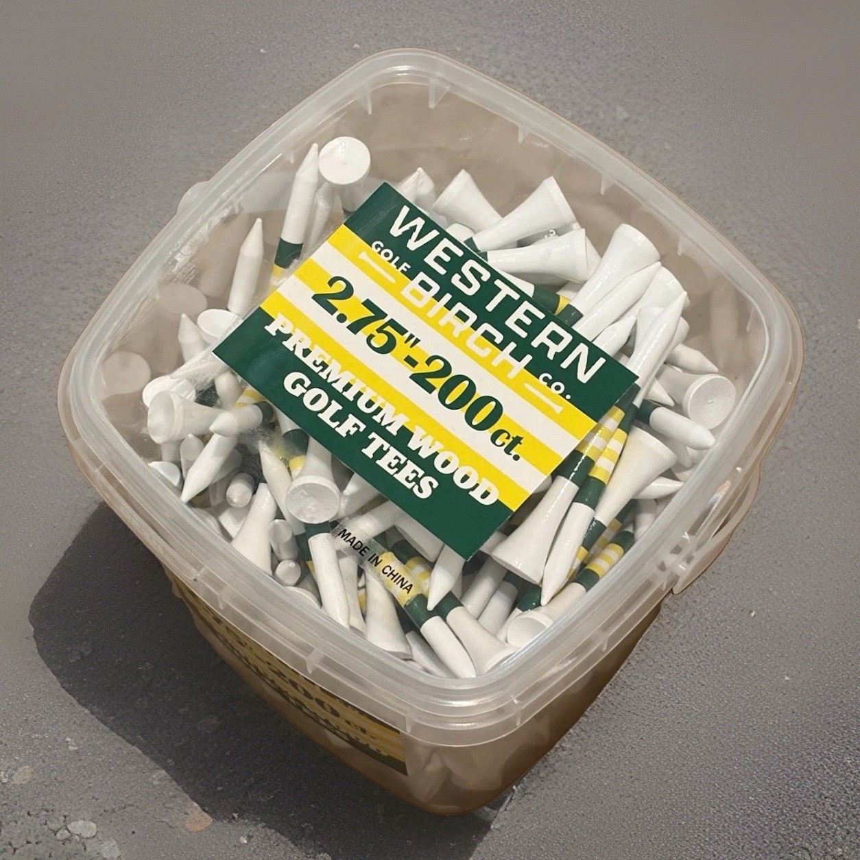 Western Birch Premium Wood Golf Tees 200 Count 2.75 Inch Masters White Green🔥