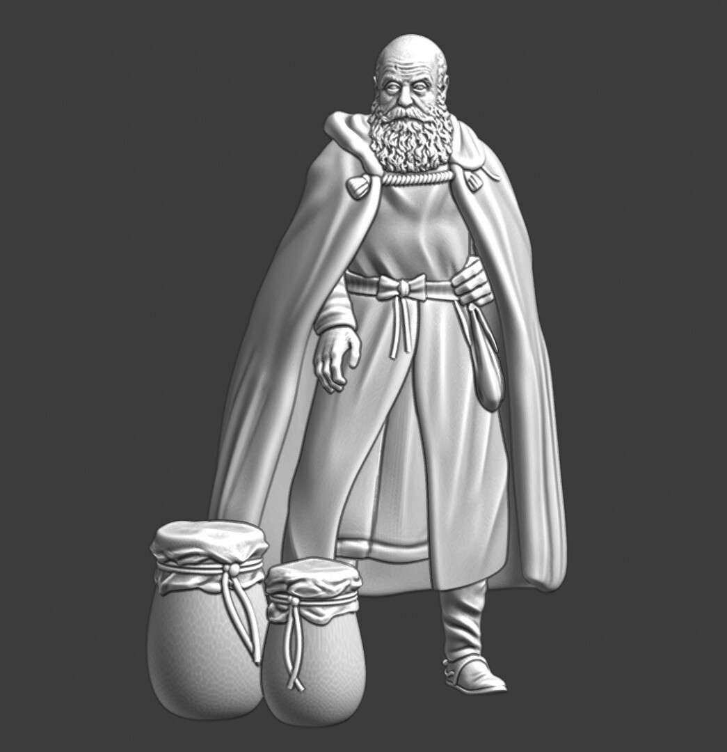 Northern Crusades Miniatures Medieval Merchant w pots 28mm 32mm 35mm 40mm 54mm