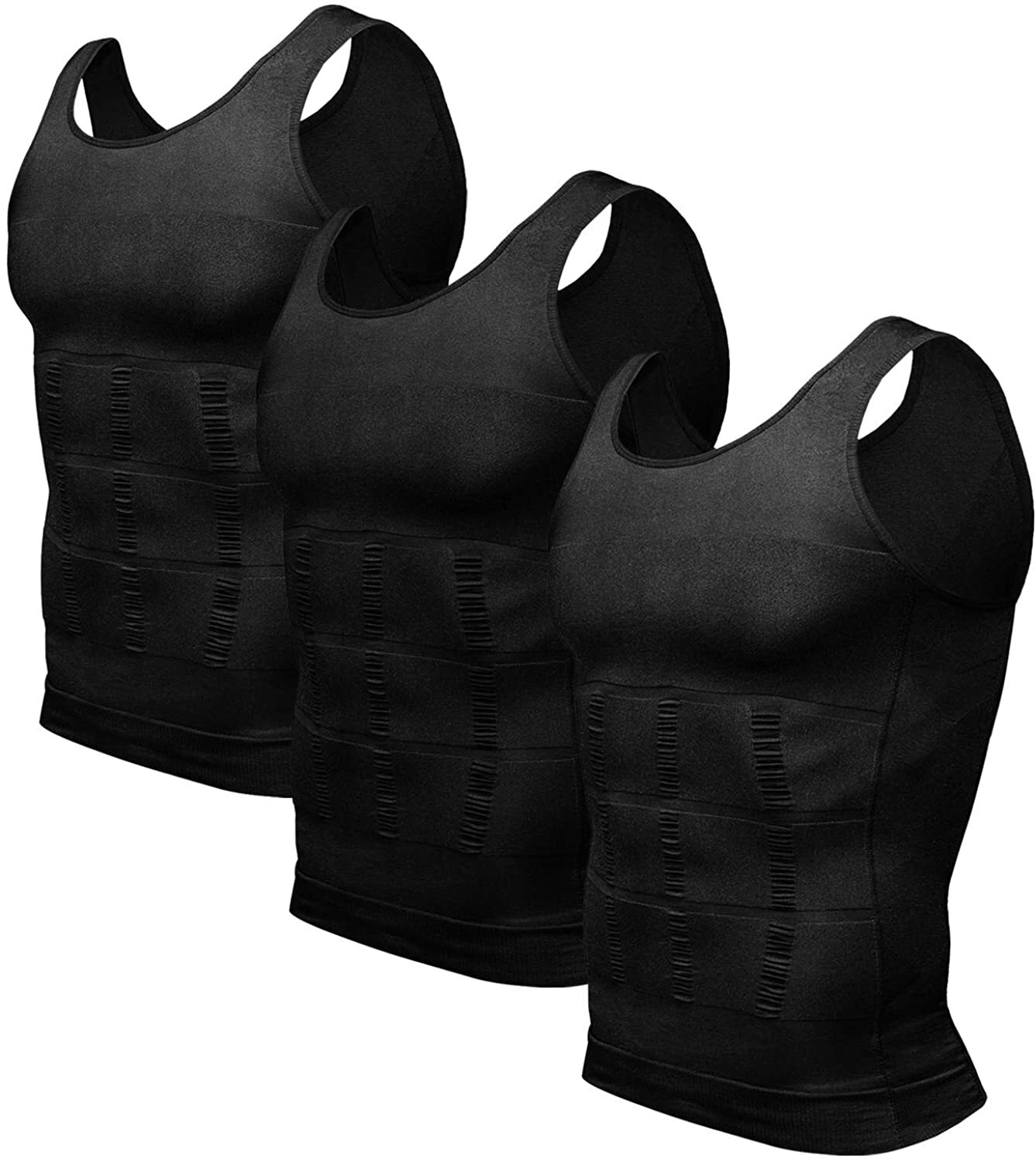 3 Packs Body Shaper Slimming Abdomen Vest Compression Shirt Tank Tops Shapewear