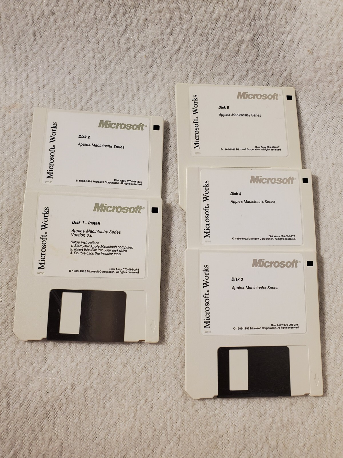 Vtg 1992 Microsoft Works 3.0 Macintosh Computer Software 3.5" Floppy Diskettes